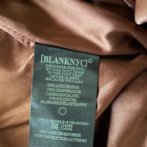 NWT Blank NYC 100% Leather Jacket Red Brick Color Size L - Picture 4 of 5